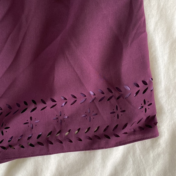J. Crew Deep Purple Mini Skirt With Lower Eyelet Detail Size 6 - Picture 12 of 12